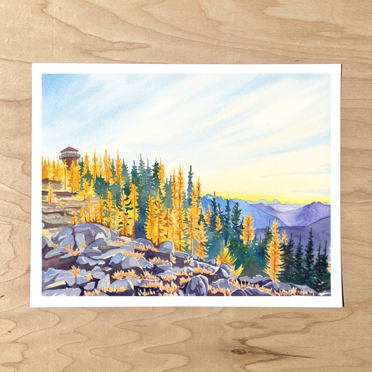 Goat Peak Lookout in the Fall Print