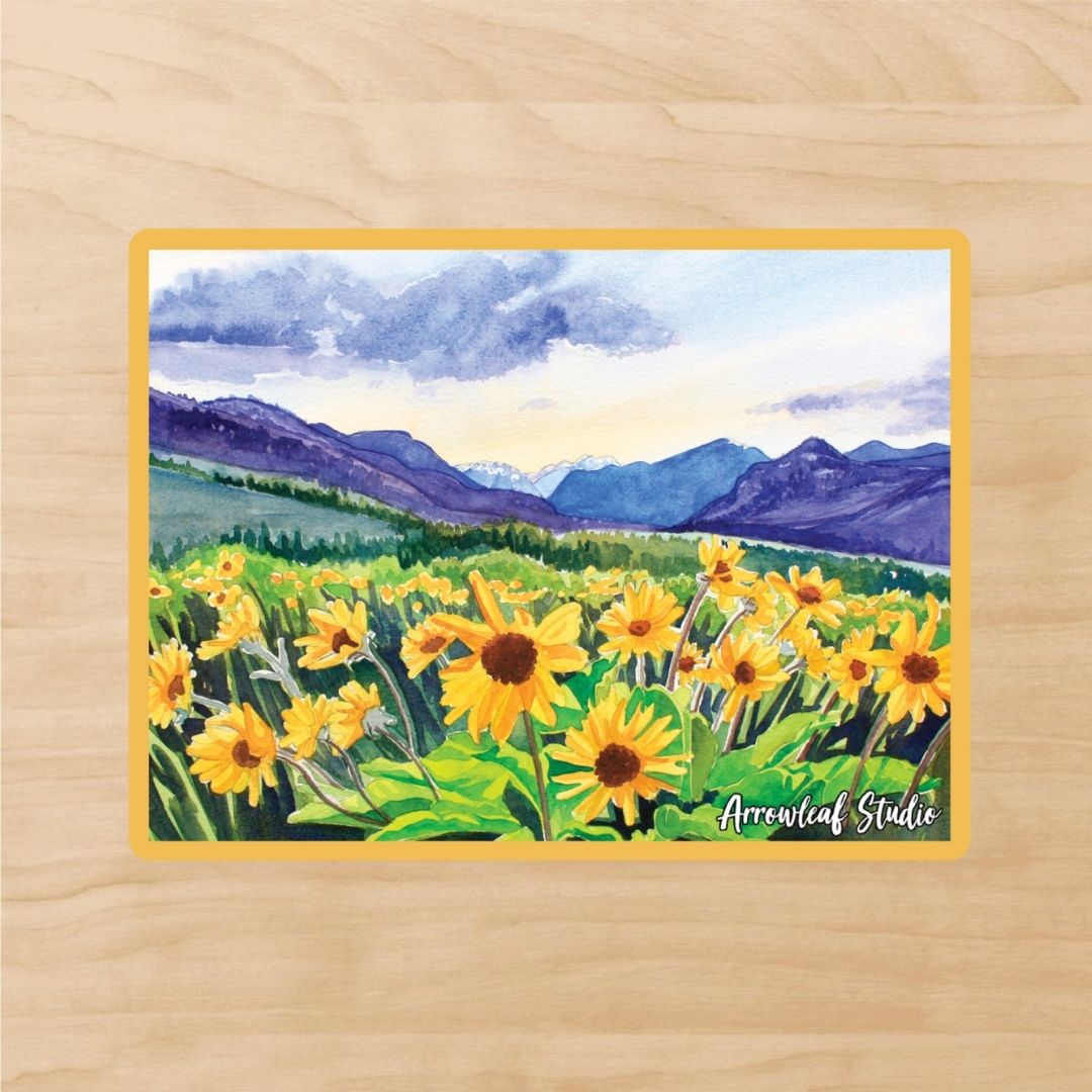 Balsamroot at Dusk Sticker