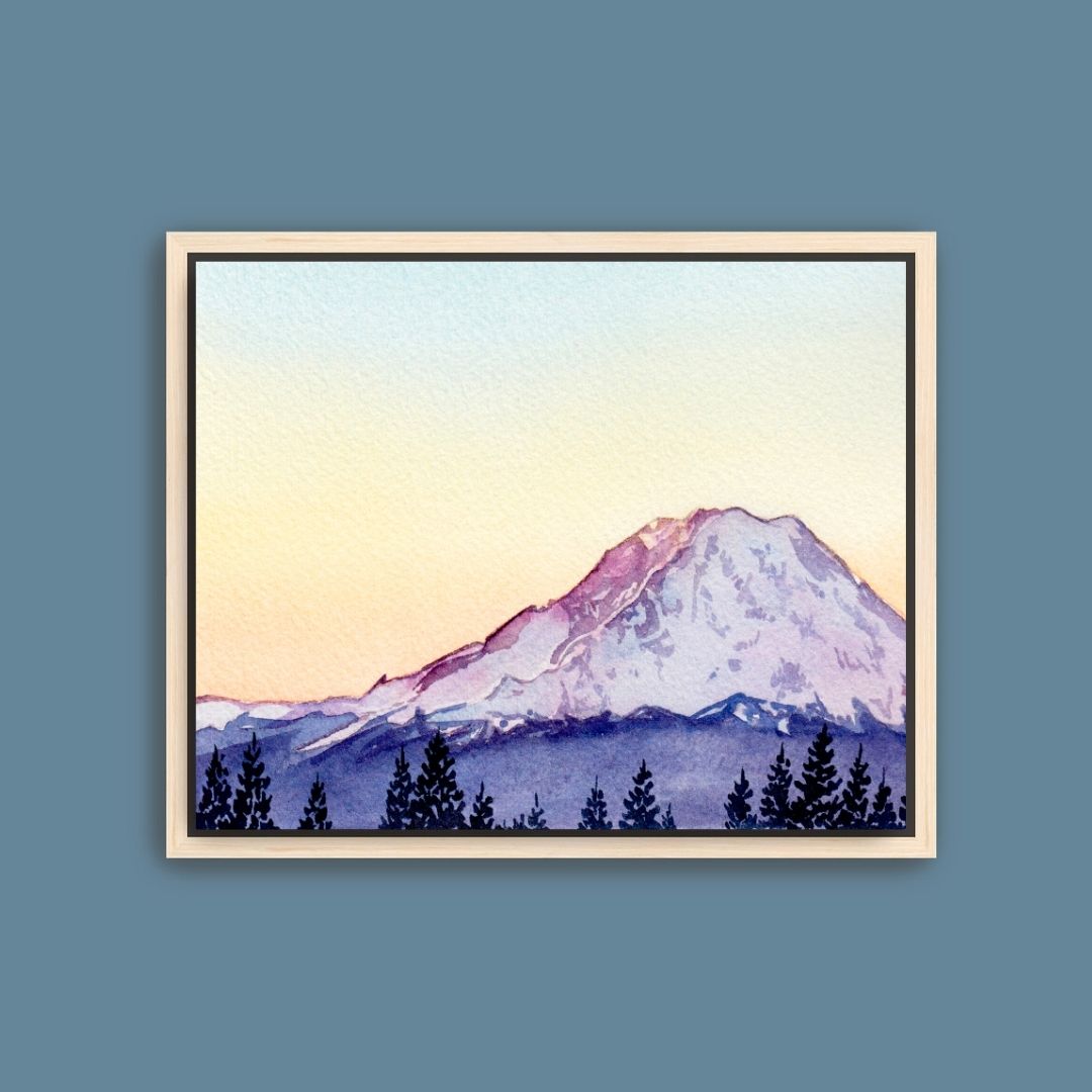 Alpenglow on Rainier Print