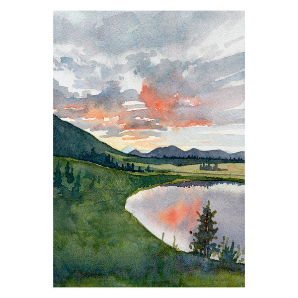 Big Twin Lake at Sunset Print