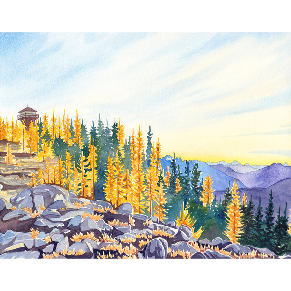 Goat Peak Lookout in the Fall Print